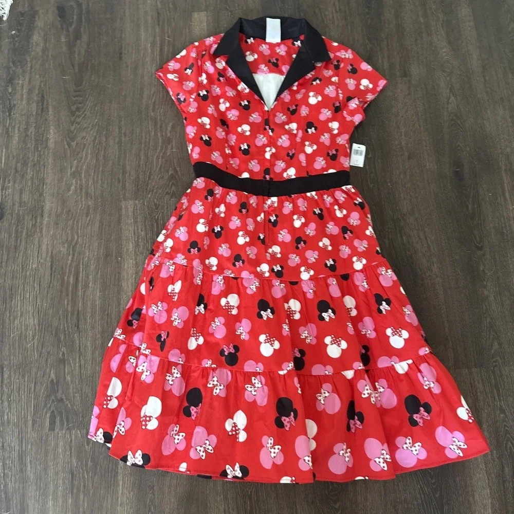 Disney Dress Shop Store Women M Minnie Mouse Icon Dress NEW $128 Diner Waitress